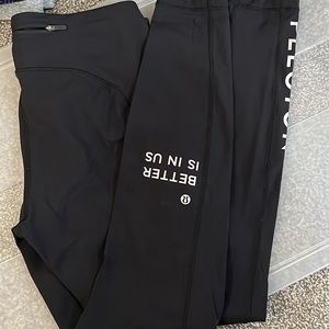 Lululemon X Peloton Speed Tight silver writing 10 EUC